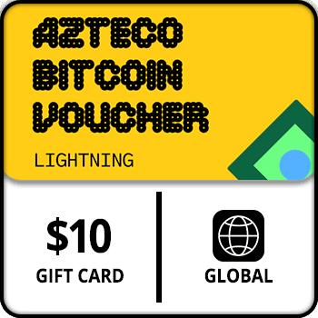 Azteco Bitcoin Voucher Lightning Gift Card Global $10