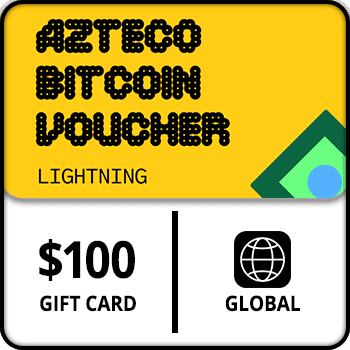 Azteco Bitcoin Voucher Lightning Gift Card Global $100