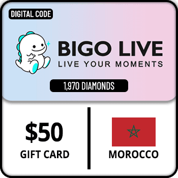 Bigo Live Gift Card 1970 Diamonds Morocco $50