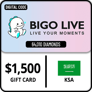 Bigo Live Gift Card 64010 Diamonds KSA $1500