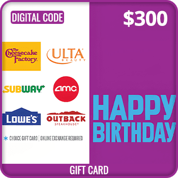 Happy Birthday Gift Card $300