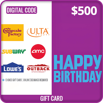 Happy Birthday Gift Card $500