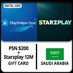 KSA PSN Wallet USD 200 + Starzplay 12M Gift Card