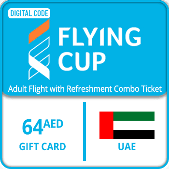 Flying Cup Gift Card UAE Adult Flight with Refreshment Combo Ticket 64 AED