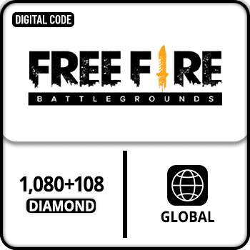Free Fire Gift Card Global 1080+108 Diamond