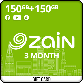 Zain Data 150GB + 150GB YT&FB&TK For 3 Months