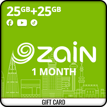 Zain Data 25GB + 25GB YT&FB&TK For 1 Month